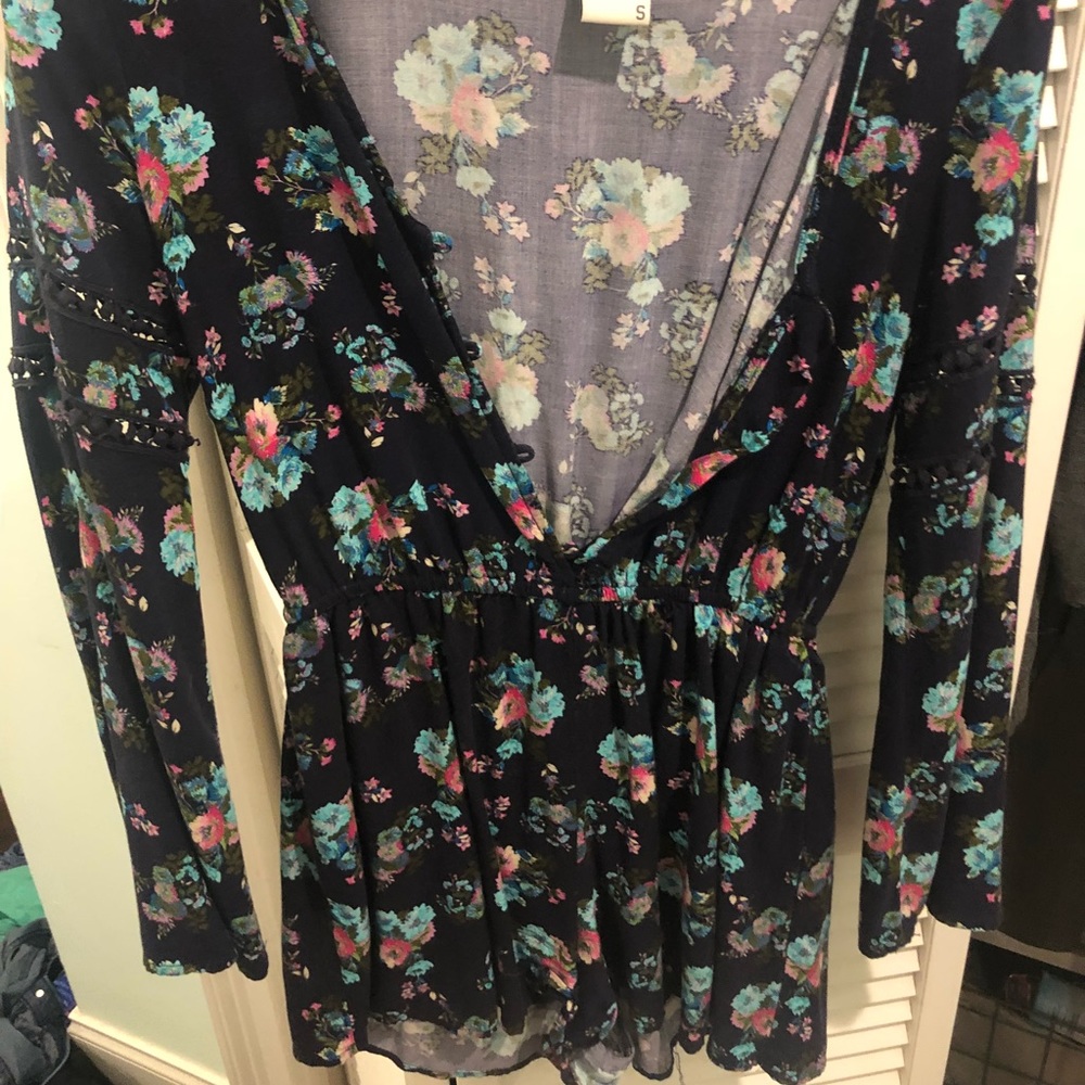 floral long sleeve romper
